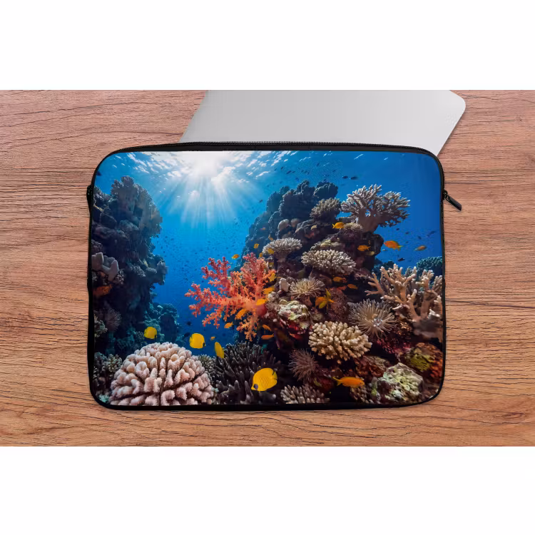Laptophoes - Zee - Koraalrif - Natuur - Levendig - Blauw — 2