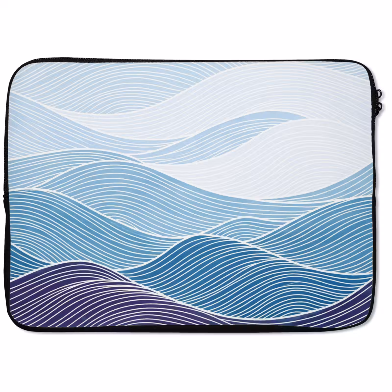 Laptophoes - Abstract - Golven - Patroon - Blauw - Modern — 1