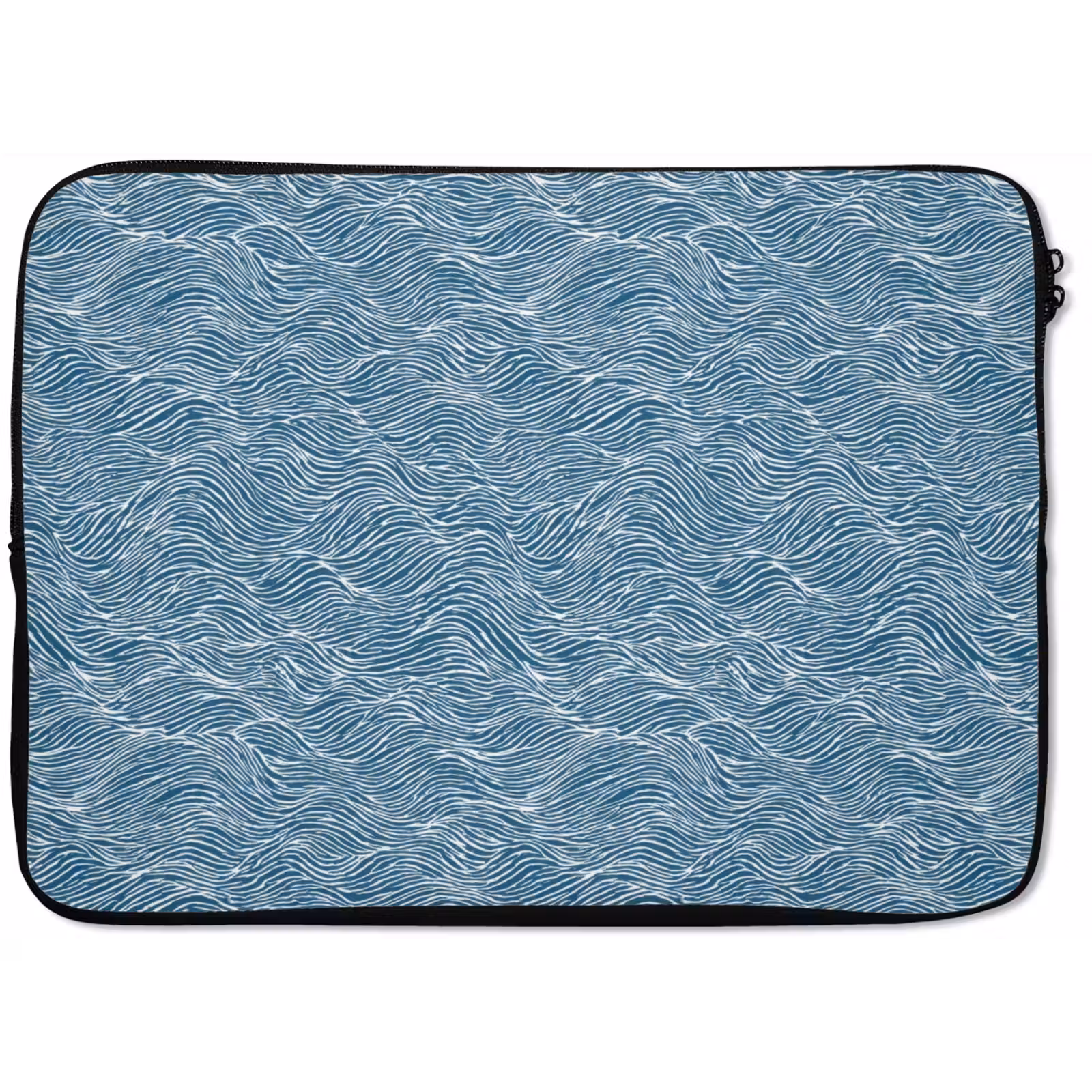 Laptophoes - Blauw - Wit - Golven - Getekend - Textuur — 1