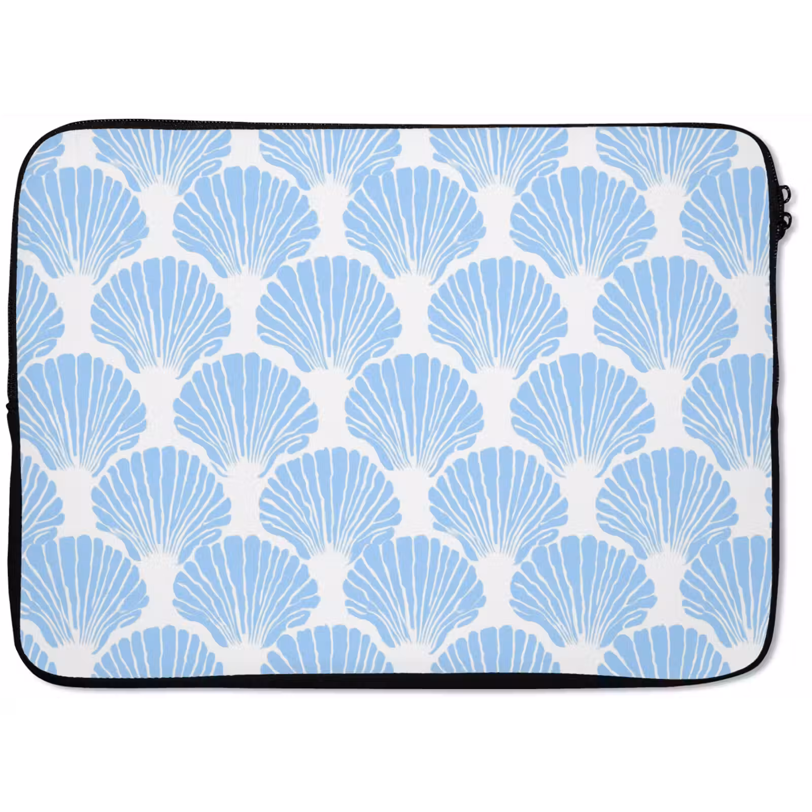 Laptophoes - Blauw - Wit - Schelpen - Grafisch - Structuur — 1