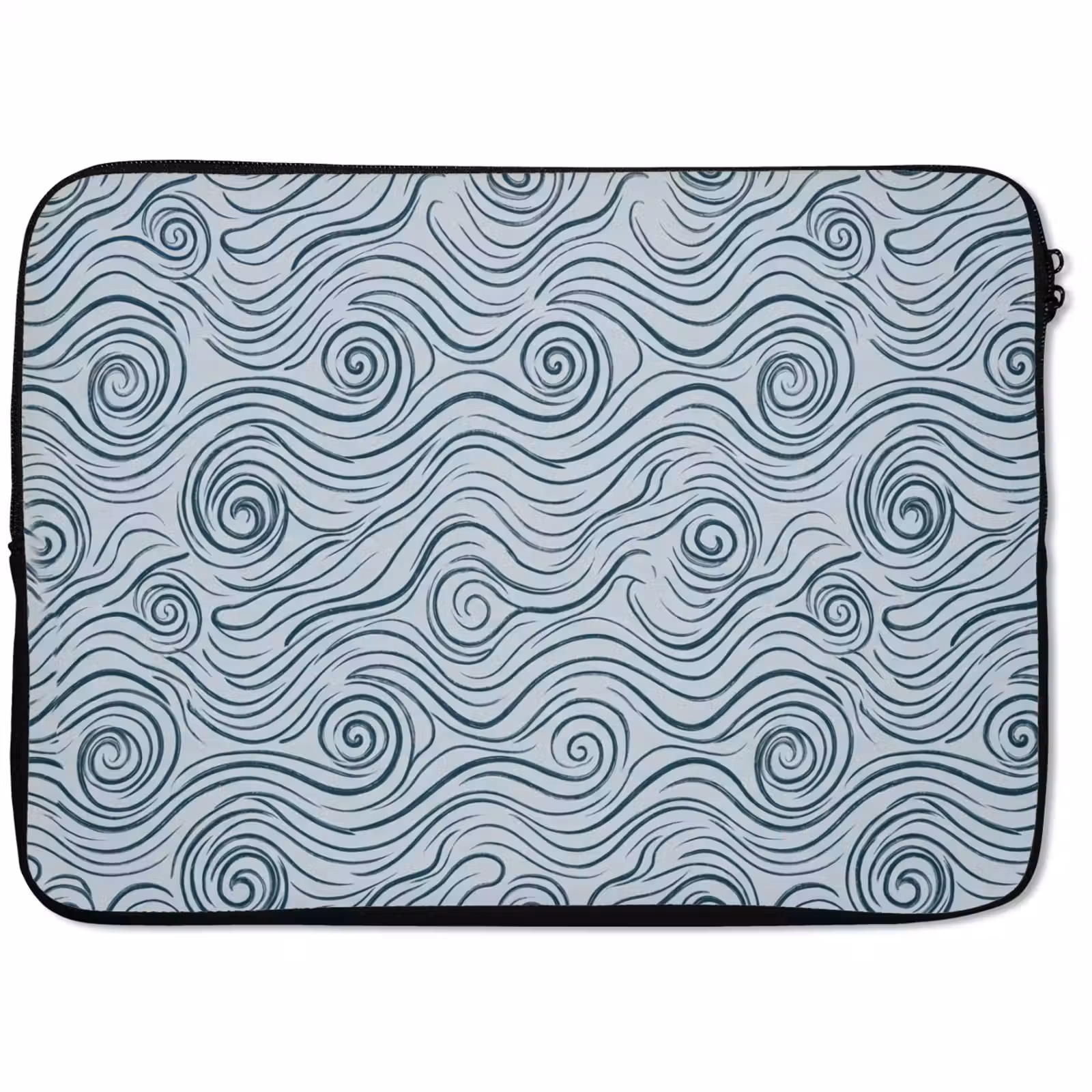 Laptophoes - Patroon - Golven - Abstract - Modern - Blauw — 1