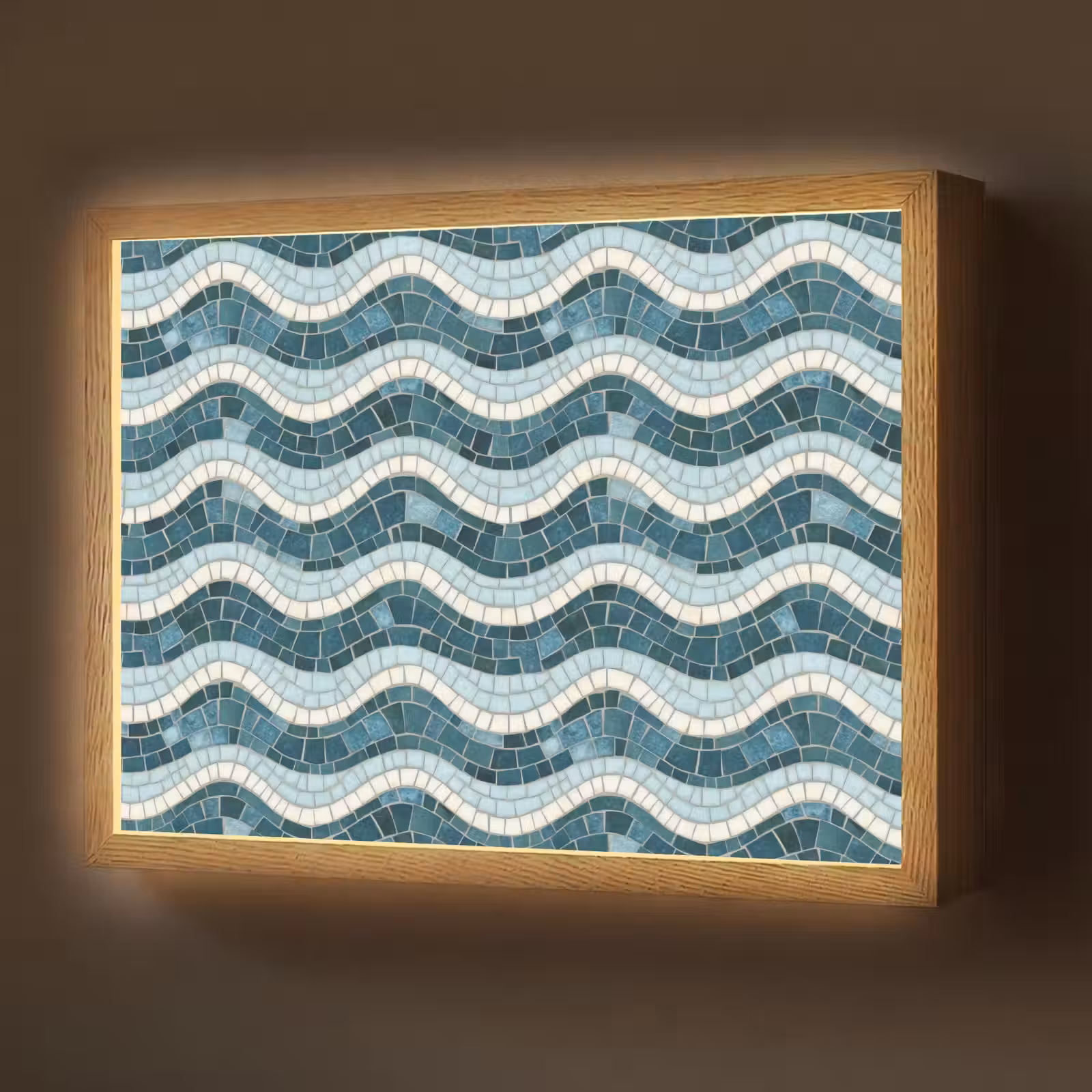 Lightbox - Wandlamp - Blauw - Wit - Mozaïek - Golvend — 1