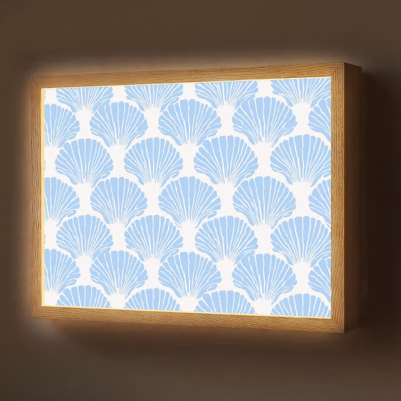 Lightbox - Wandlamp - Blauw - Wit - Schelpen - Grafisch - Structuur — 1