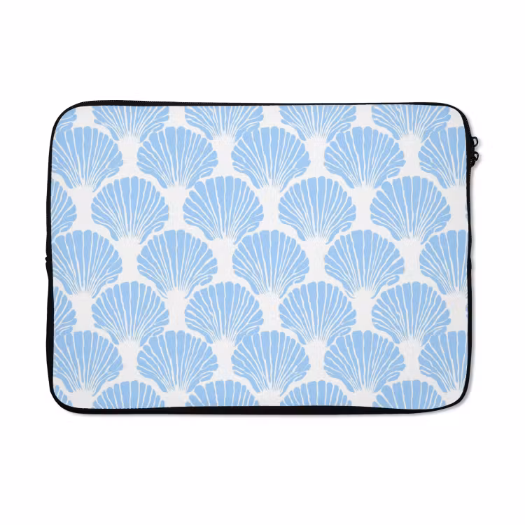 Laptophoes - Blauw - Wit - Schelpen - Grafisch - Structuur — 5