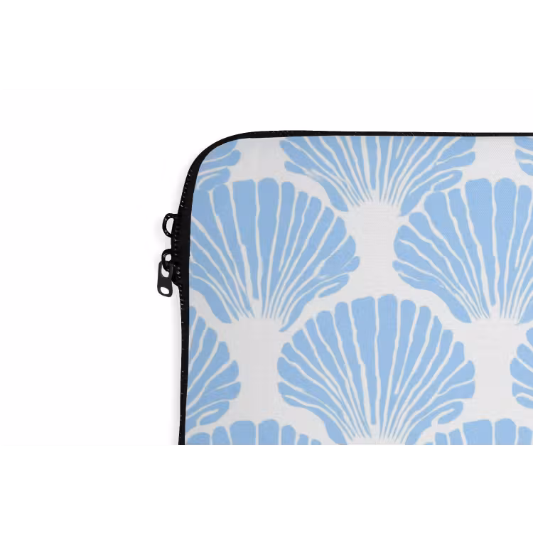 Laptophoes - Blauw - Wit - Schelpen - Grafisch - Structuur — 6