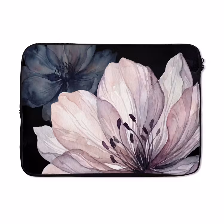 Laptophoes - Bloemen - Aquarel - Modern - Roze - Donker — 5