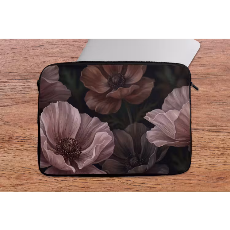 Laptophoes - Bloemen - Natuur - Roze - Donker - Modern — 2