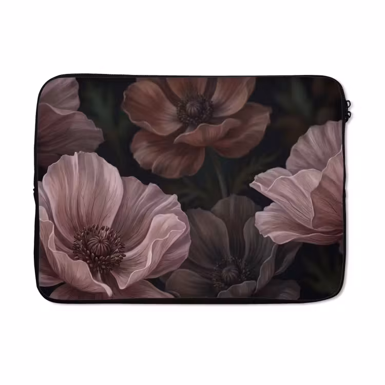 Laptophoes - Bloemen - Natuur - Roze - Donker - Modern — 5
