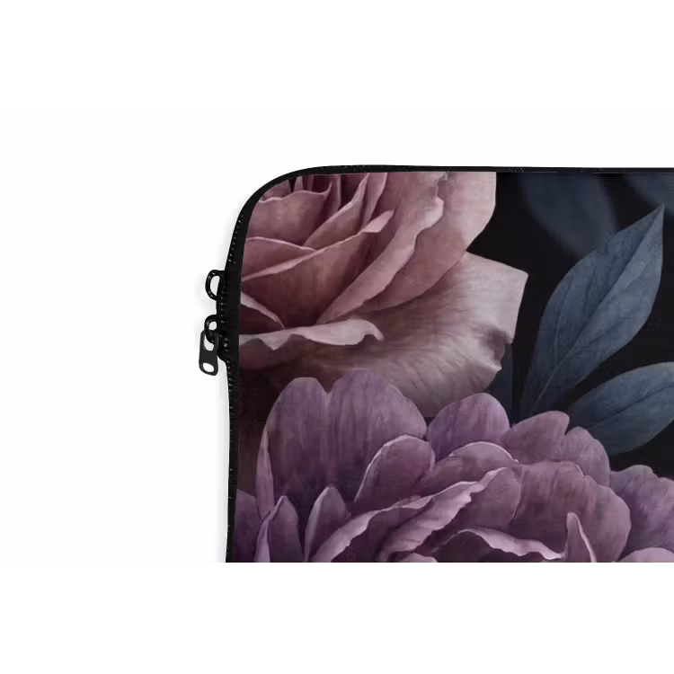 Laptophoes - Bloemen - Patroon - Donker - Botanisch - Paars — 6