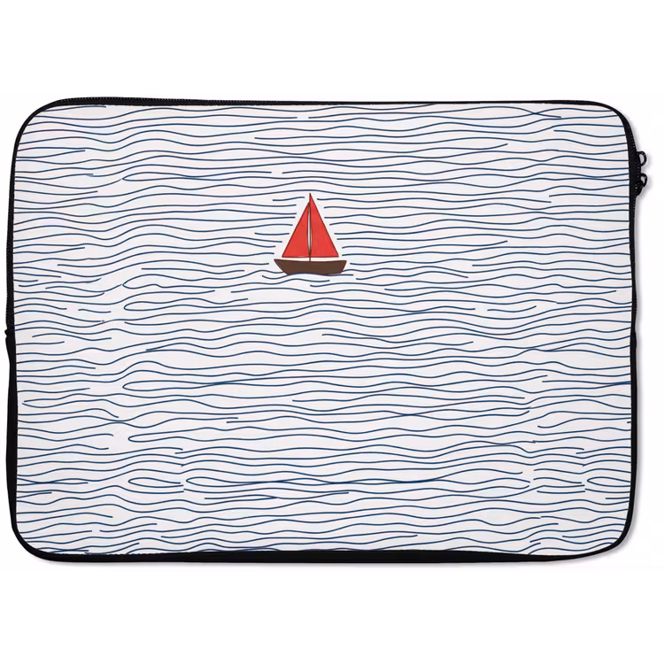 Laptophoes - Boot - Water - Rood - Illustratie - Minimalistisch — 1