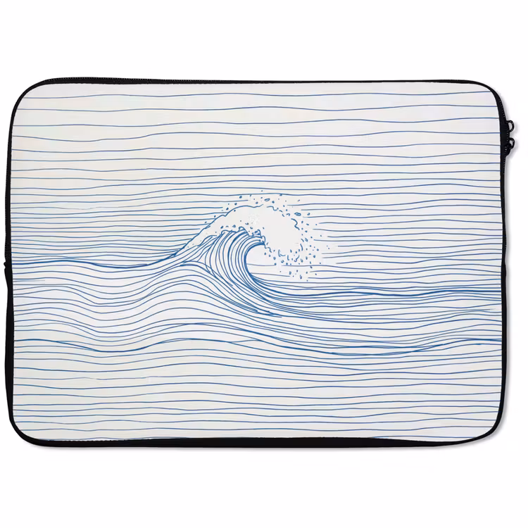 Laptophoes - Golf - Brekende - Natuur - Minimalistisch - Blauw — 1