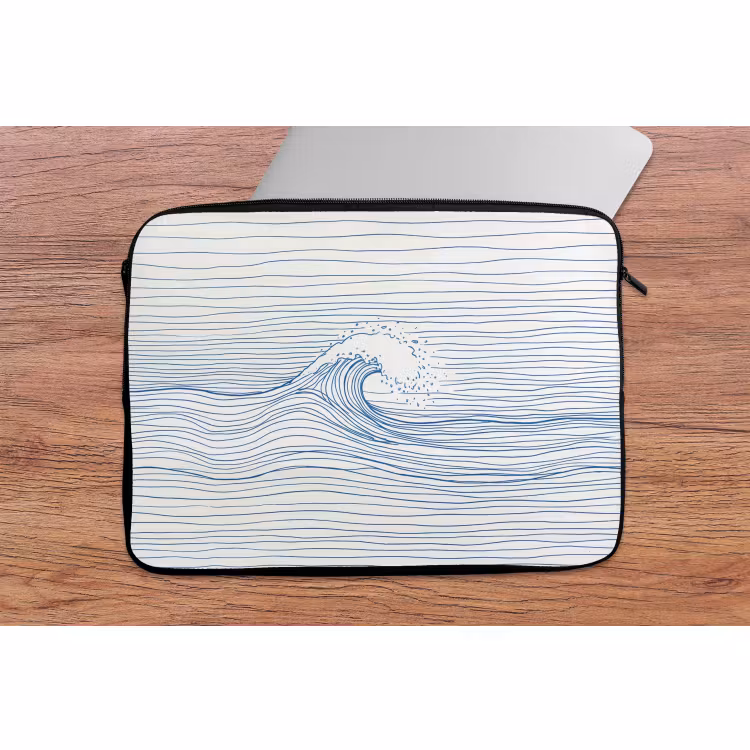 Laptophoes - Golf - Brekende - Natuur - Minimalistisch - Blauw — 2