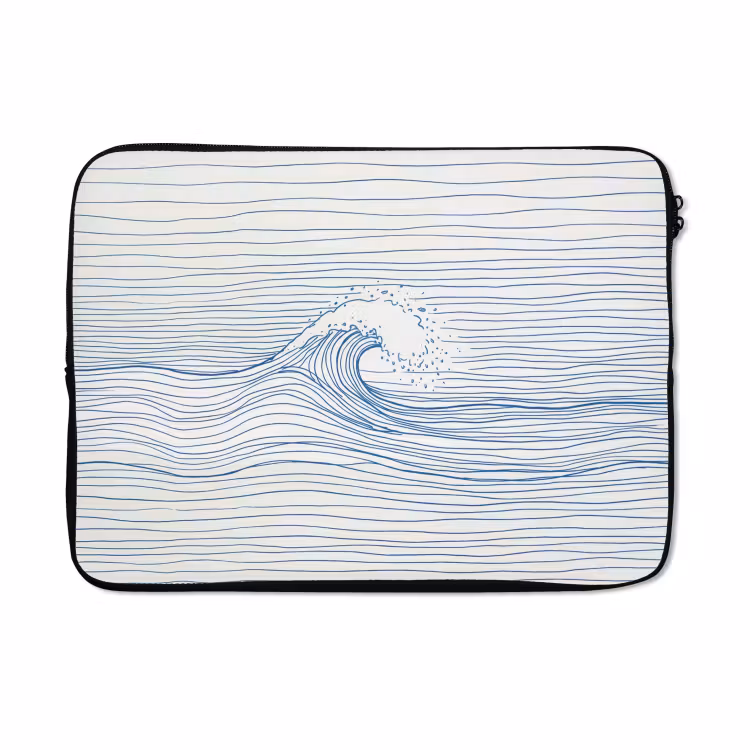 Laptophoes - Golf - Brekende - Natuur - Minimalistisch - Blauw — 5