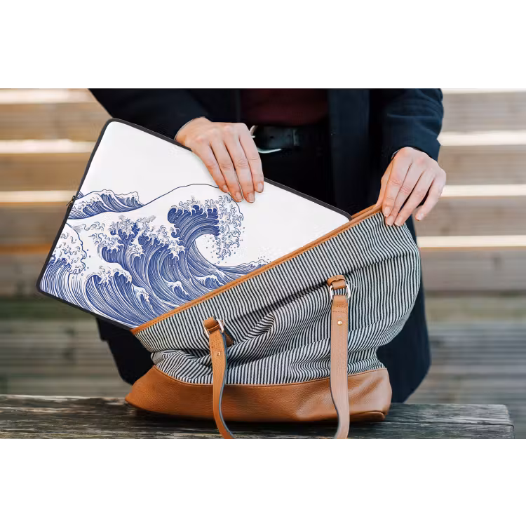 Laptophoes - Golf - Japans - Zee - Illustratie - Blauw — 4