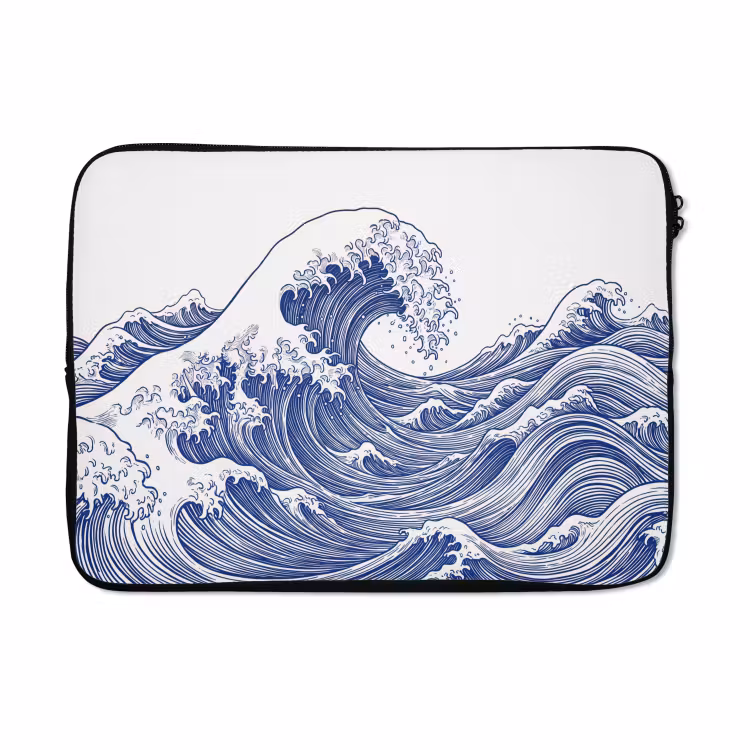 Laptophoes - Golf - Japans - Zee - Illustratie - Blauw — 5