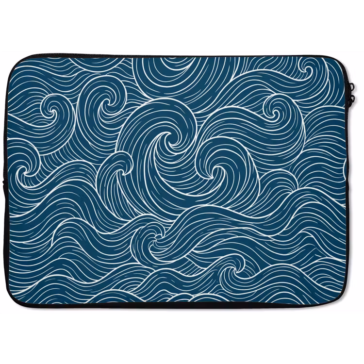 Laptophoes - Golven - Spiraal - Water - Abstract - Blauw — 1