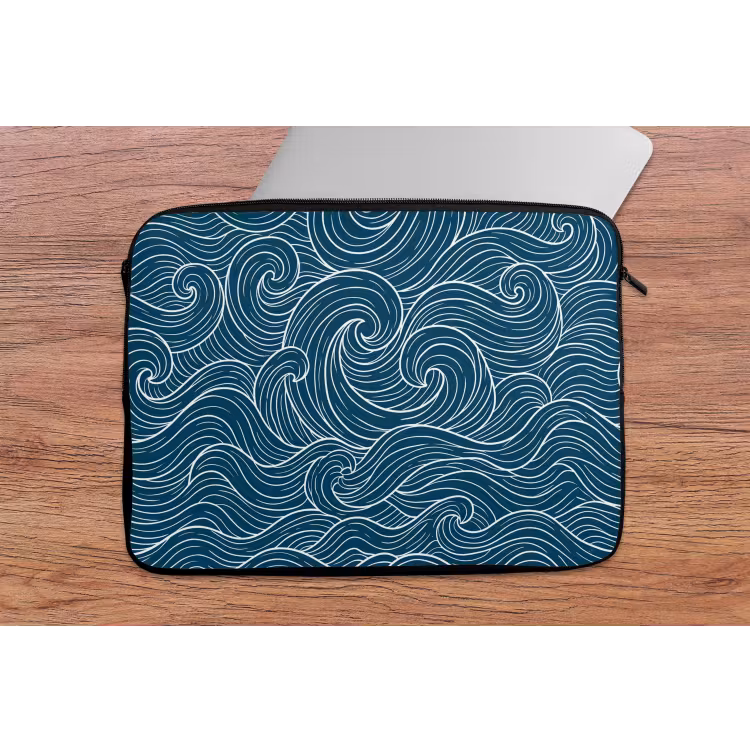Laptophoes - Golven - Spiraal - Water - Abstract - Blauw — 2