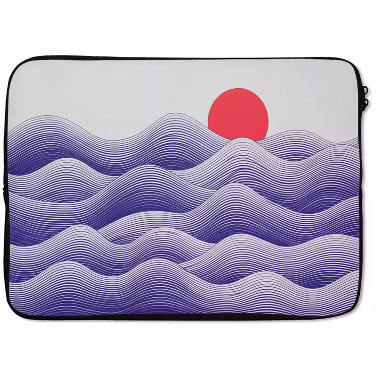 Laptophoes - Golven - Zon - Natuur - Abstract - Rood — 1