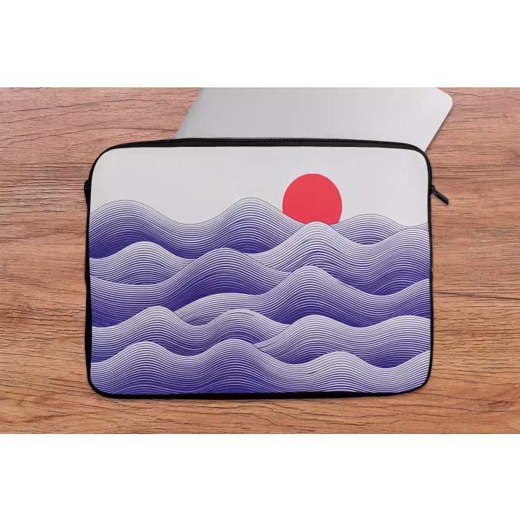 Laptophoes - Golven - Zon - Natuur - Abstract - Rood — 2