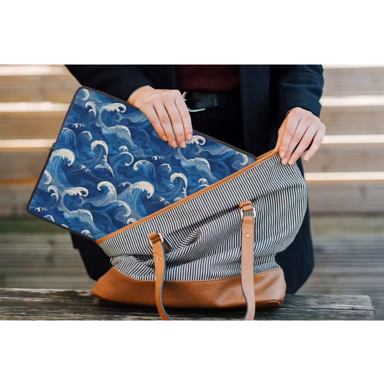 Laptophoes - Japans - Oceaan - Golven - Blauw — 4