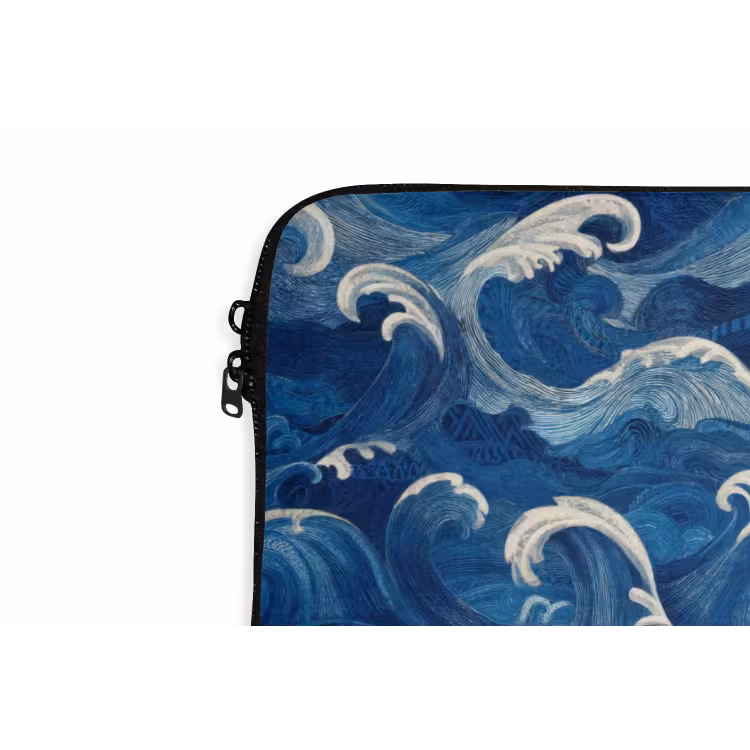 Laptophoes - Japans - Oceaan - Golven - Blauw — 6