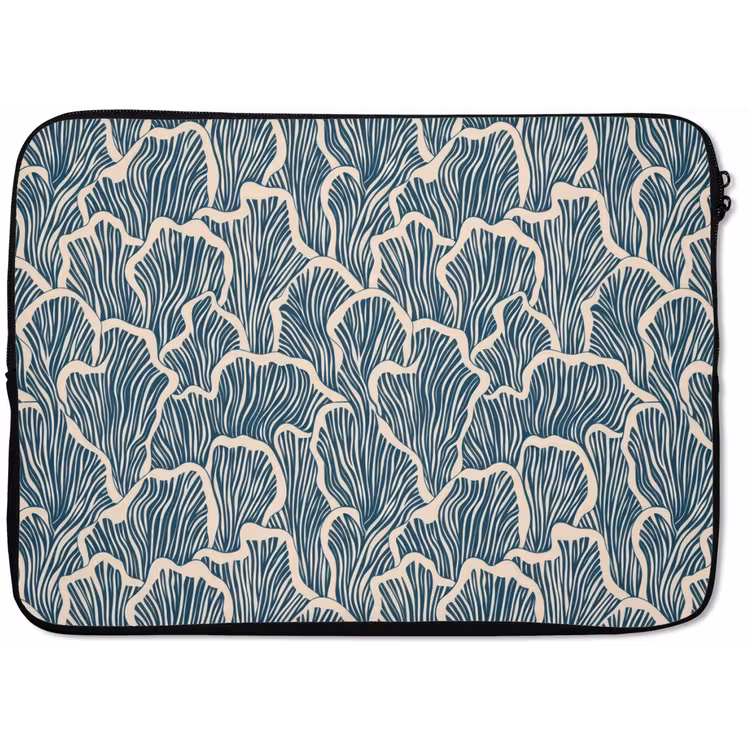 Laptophoes - Organisch - Blauw - Crème - Schelpen — 1