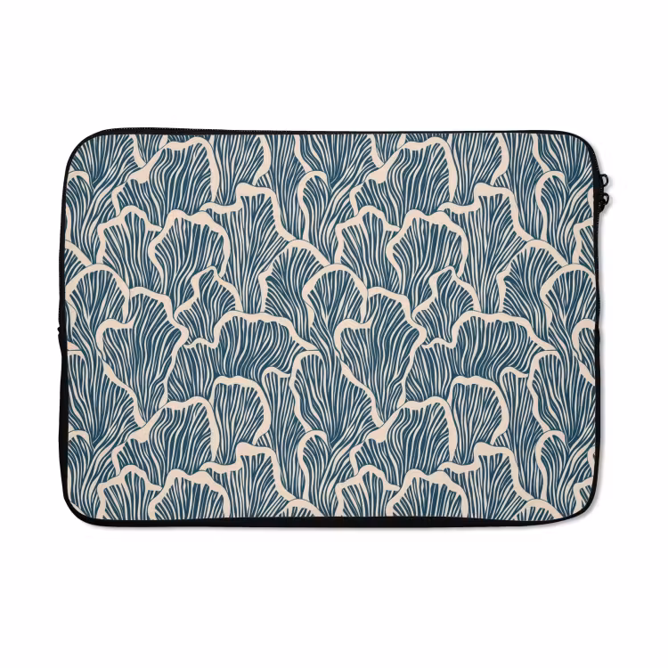 Laptophoes - Organisch - Blauw - Crème - Schelpen — 5