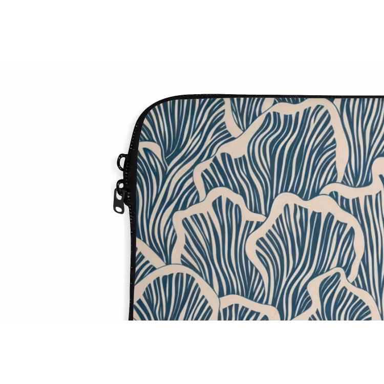 Laptophoes - Organisch - Blauw - Crème - Schelpen — 6