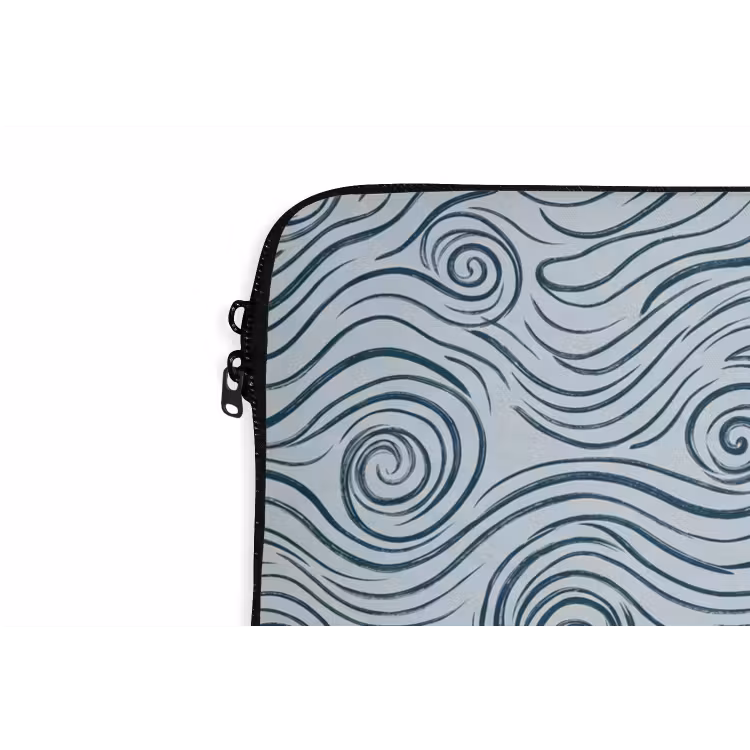 Laptophoes - Patroon - Golven - Abstract - Modern - Blauw — 6