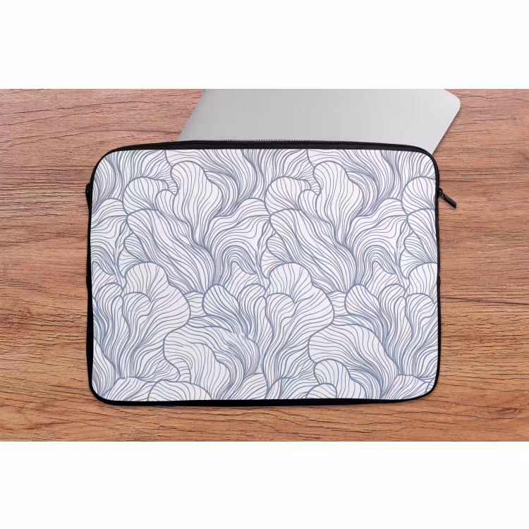 Laptophoes - Patroon - Lijnen - Organisch - Abstract - Blauw — 2