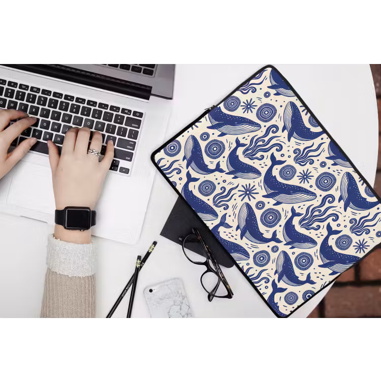 Laptophoes - Walvis - Onderwater - Dieren - Abstract - Blauw — 3
