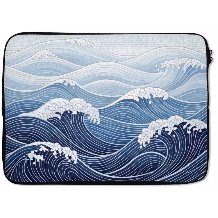 Laptophoes - Water - Mozaïek - Landschap - Modern - Blauw — 1