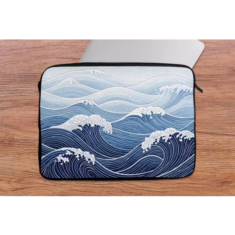 Laptophoes - Water - Mozaïek - Landschap - Modern - Blauw — 2