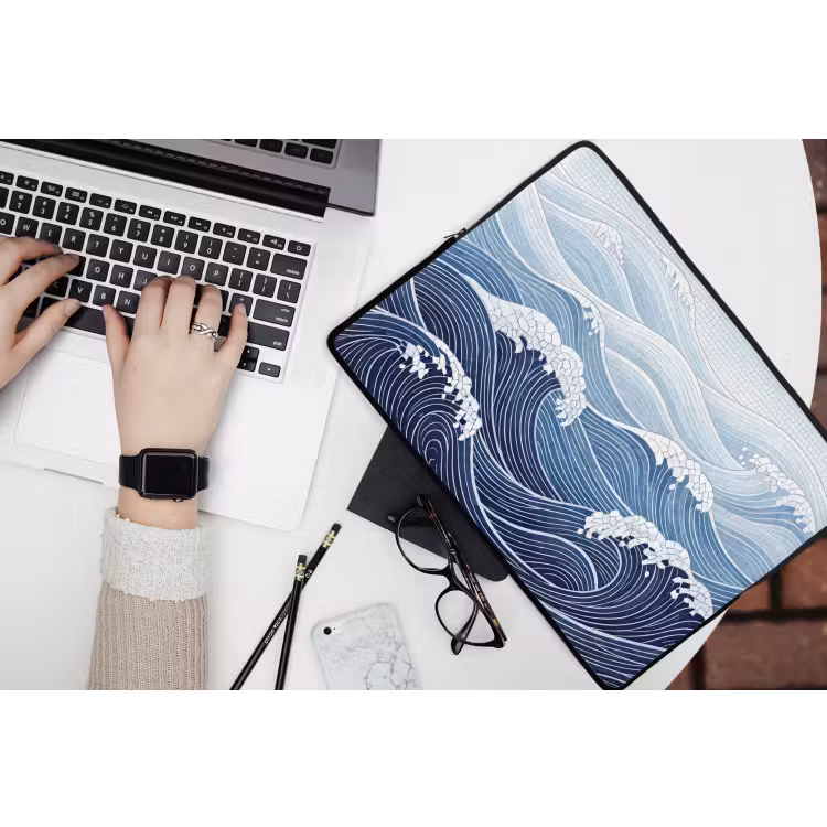 Laptophoes - Water - Mozaïek - Landschap - Modern - Blauw — 3