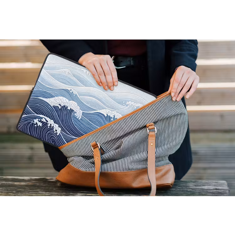 Laptophoes - Water - Mozaïek - Landschap - Modern - Blauw — 4