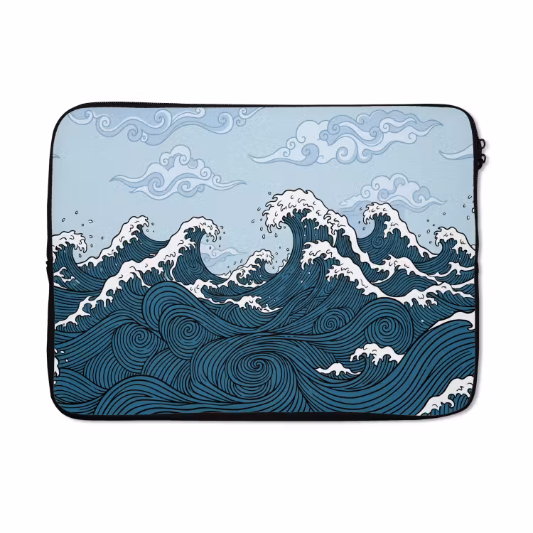 Laptophoes - Zee - Golven - Japans - Natuur - Blauw — 5
