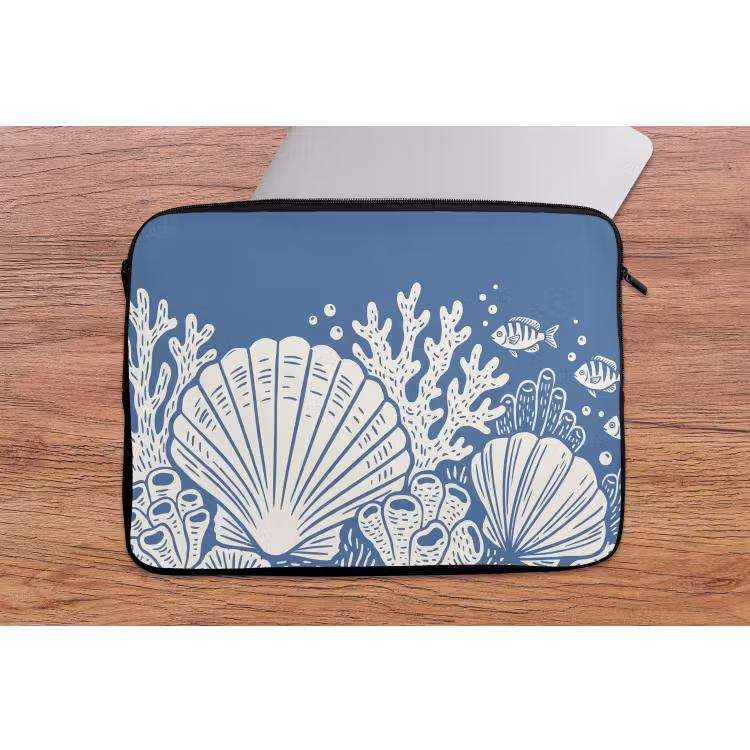 Laptophoes - Zeeleven - Koraal - Schelp - Vis - Illustratie - Onderwater — 2