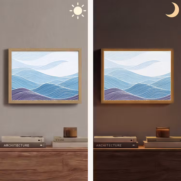 Lightbox - Wandlamp - Abstract - Golven - Patroon - Blauw - Modern — 6