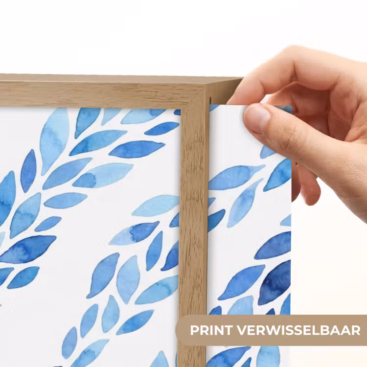 Lightbox - Wandlamp - Bladeren - Aquarel - Patroon - Modern - Blauw — 5