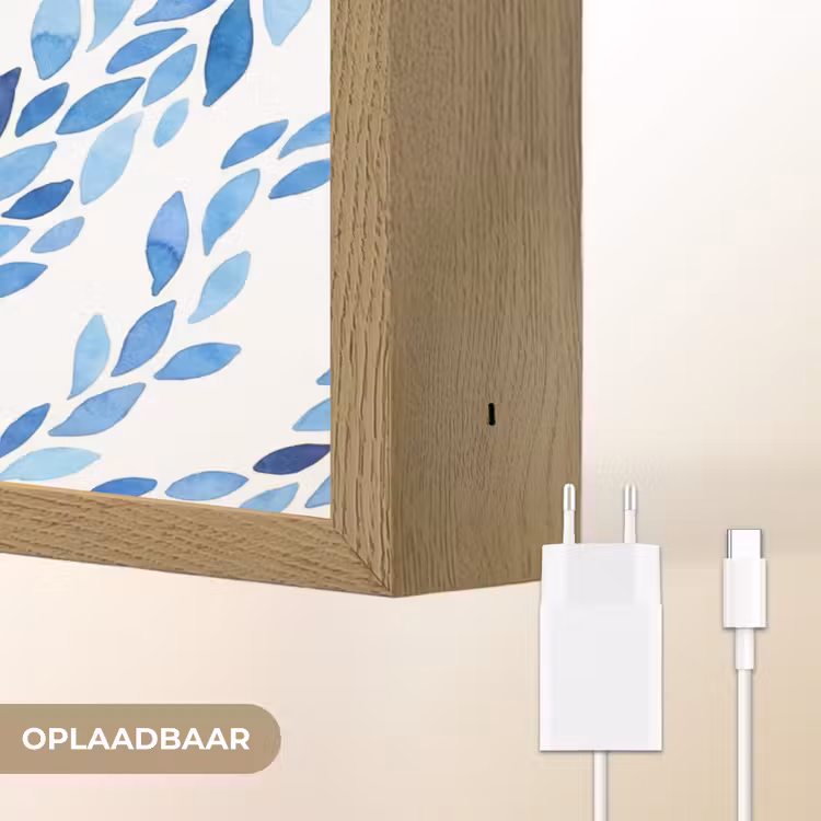 Lightbox - Wandlamp - Bladeren - Aquarel - Patroon - Modern - Blauw — 7