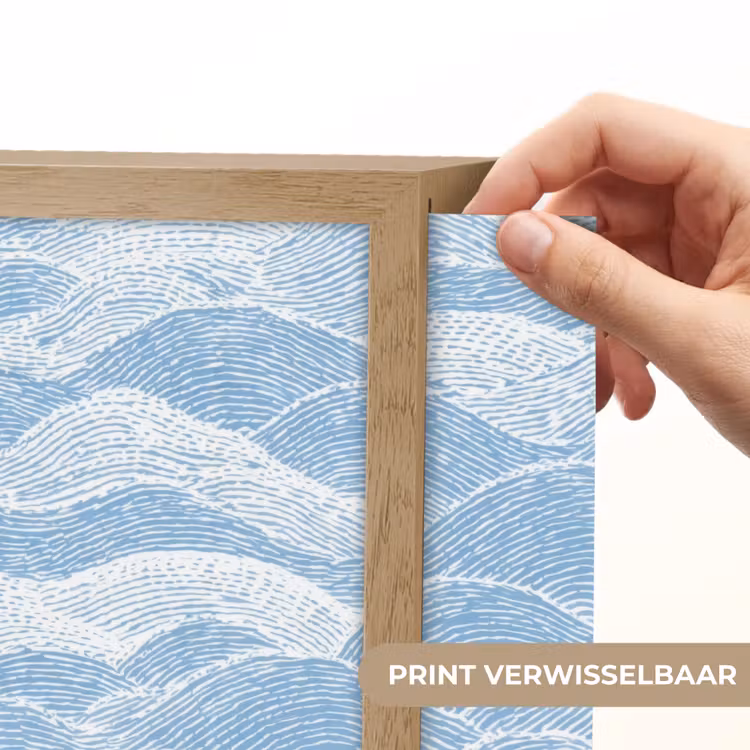 Lightbox - Wandlamp - Blauw - Wit - Golven - Getekend — 5