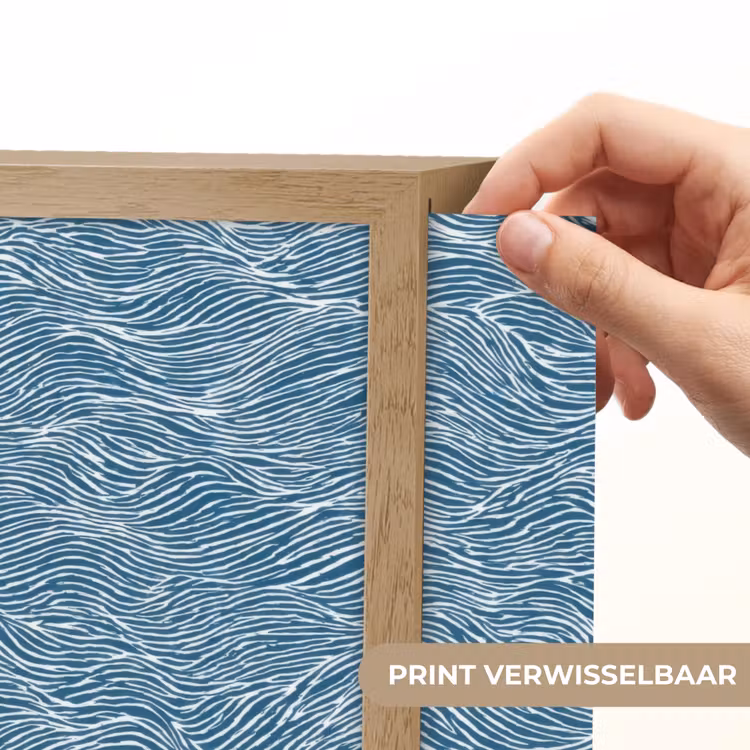 Lightbox - Wandlamp - Blauw - Wit - Golven - Getekend - Textuur — 5