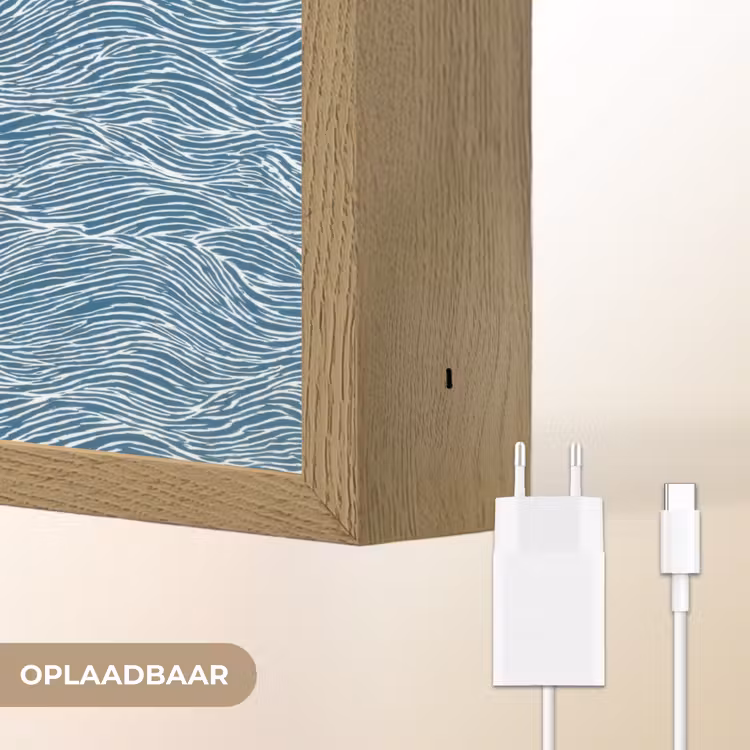 Lightbox - Wandlamp - Blauw - Wit - Golven - Getekend - Textuur — 7