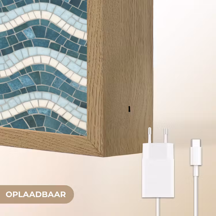 Lightbox - Wandlamp - Blauw - Wit - Mozaïek - Golvend — 7