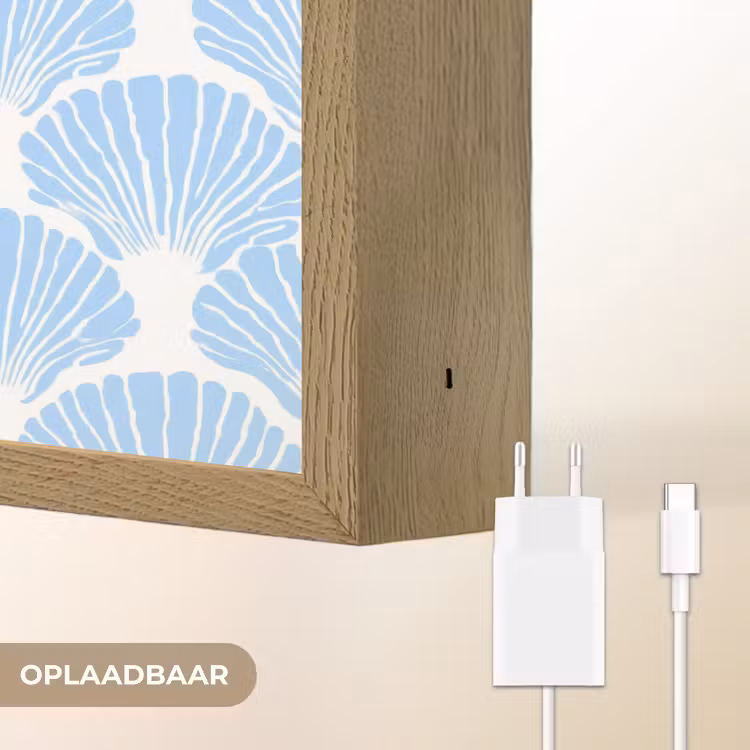Lightbox - Wandlamp - Blauw - Wit - Schelpen - Grafisch - Structuur — 7
