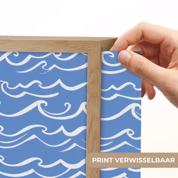 Lightbox - Wandlamp - Blauw - Wit - Simpel - Getekend - Golven — 5