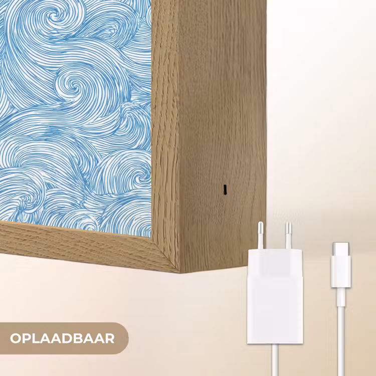 Lightbox - Wandlamp - Blauw - Wit - Spiraal - Golven - Lijnen — 7