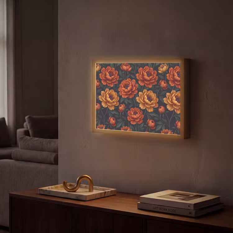 Lightbox - Wandlamp - Bloemen - Bladeren - Natuur - Modern - Oranje — 2