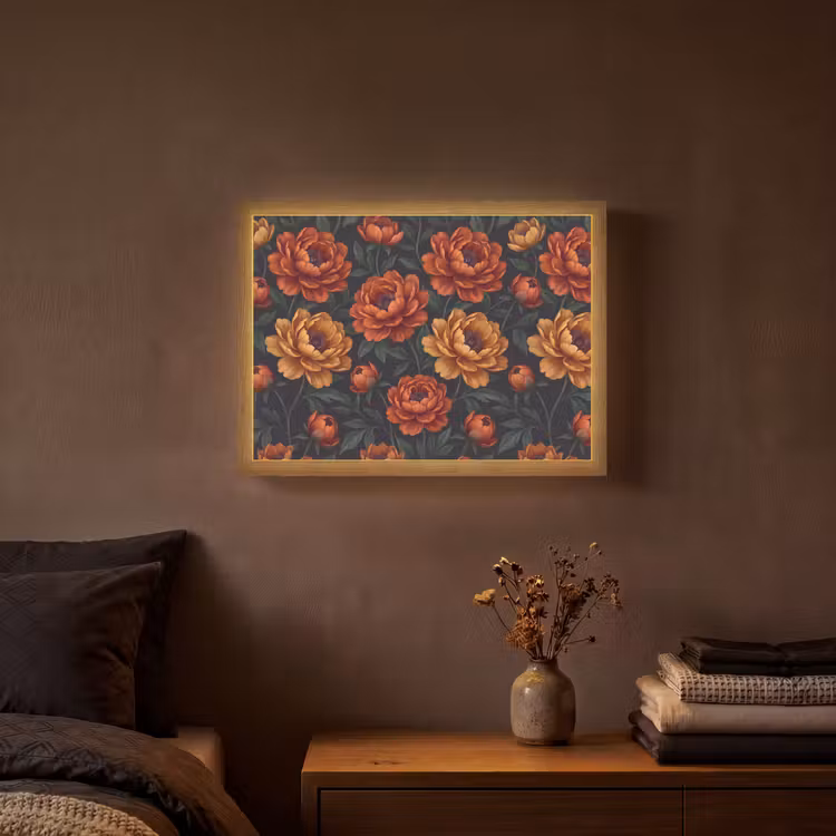 Lightbox - Wandlamp - Bloemen - Bladeren - Natuur - Modern - Oranje — 3