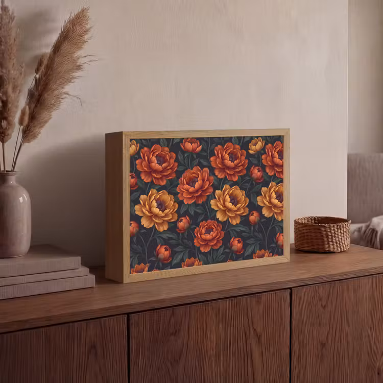 Lightbox - Wandlamp - Bloemen - Bladeren - Natuur - Modern - Oranje — 4